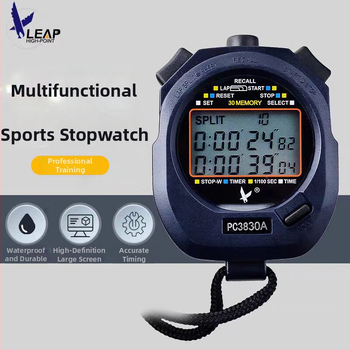 Tianfu PC3830A — Digitálny časovač so stoperom, kalendárom, alarmom a odpočítavaním; ABS telo, vodotesný, pauza, protišmyková plocha, trojradový displej