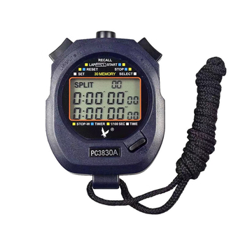 Tianfu PC3830A — Ψηφιακός χρονόμετρος με ημερολόγιο, ξυπνητήρι και αντίστροφη μέτρηση; ABS σώμα, αδιάβροχο, pause, αντιολισθητική επιφάνεια, τριγραμμική οθόνη