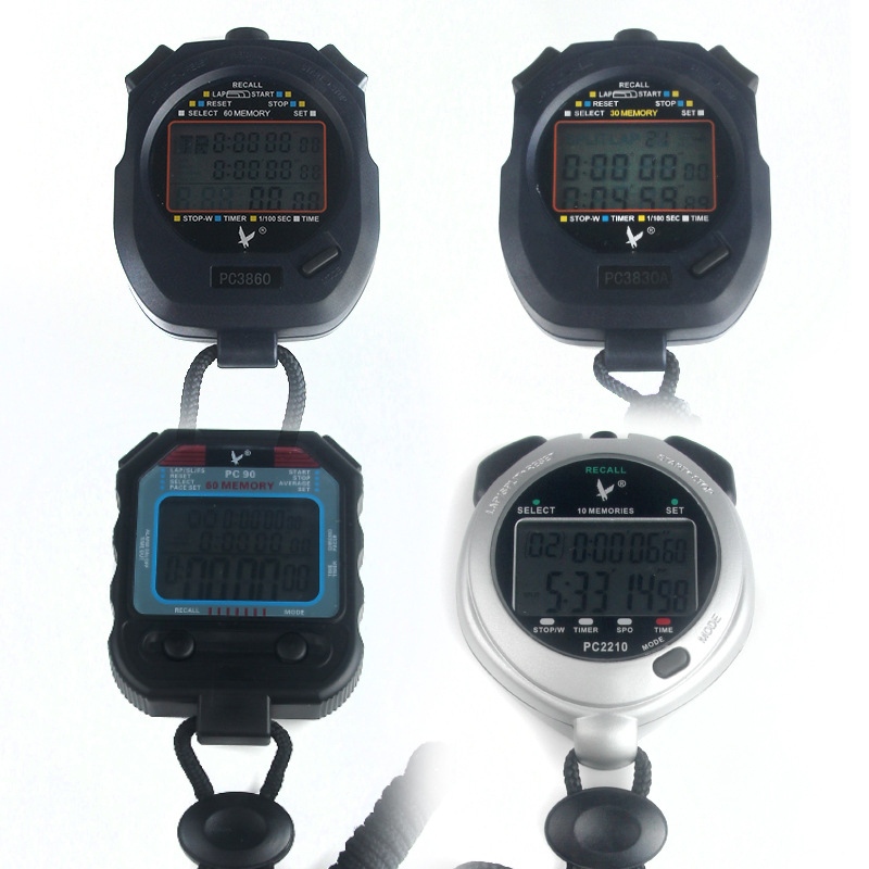 Tianfu elektronička štoperica za natjecanja i trening, višenamjenski mjerač vremena s pauzom, 3-redni prikaz, ABS vodootporan