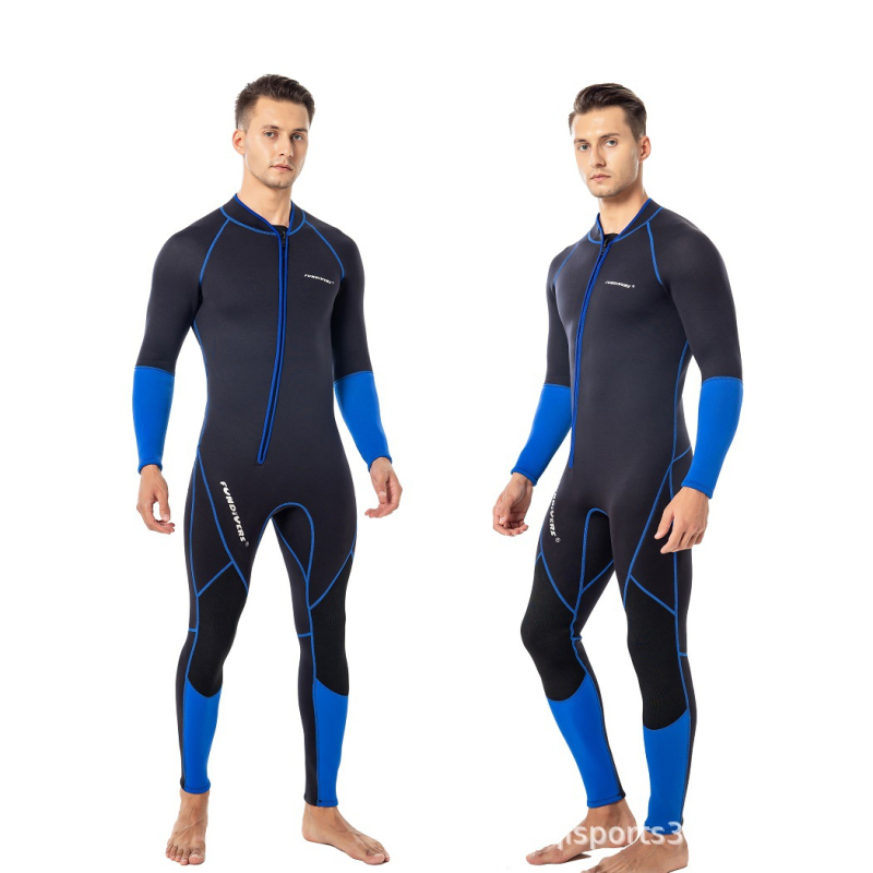 Fundivers 3 mm muški dugački neopren kombinezon s prednjim zatvaračem, održava toplinu za ronjenje i snorkeling