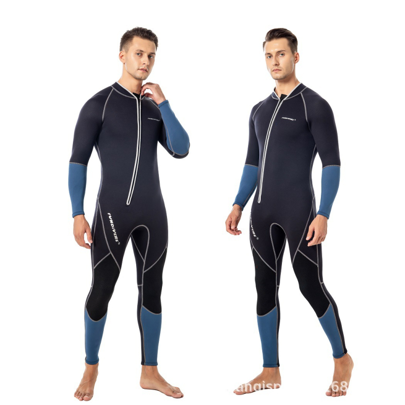 Fundivers 3 mm muški dugački neopren kombinezon s prednjim zatvaračem, održava toplinu za ronjenje i snorkeling