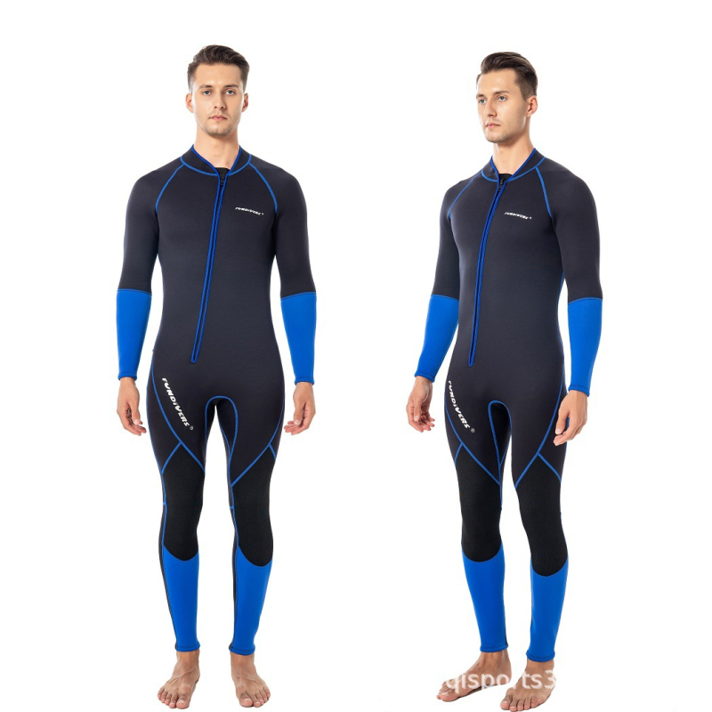 Fundivers 3 mm muški dugački neopren kombinezon s prednjim zatvaračem, održava toplinu za ronjenje i snorkeling