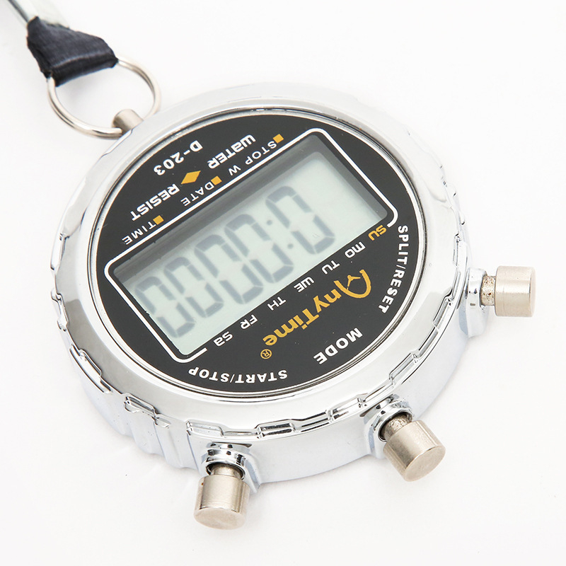 A-203 Elektronički štoper s cinkovom zlitinom, vodootporan, funkcija pauze, zaslon s 1 redom