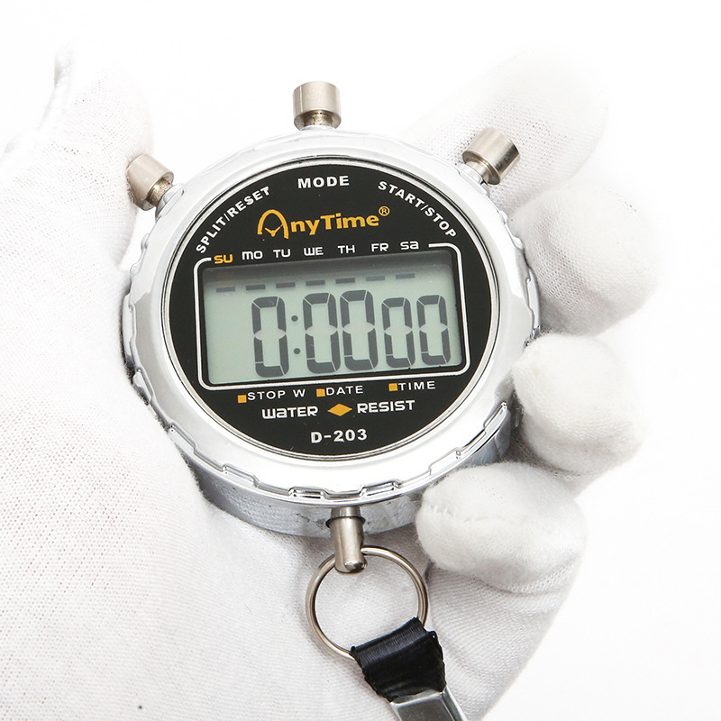 A-203 Elektronički štoper s cinkovom zlitinom, vodootporan, funkcija pauze, zaslon s 1 redom