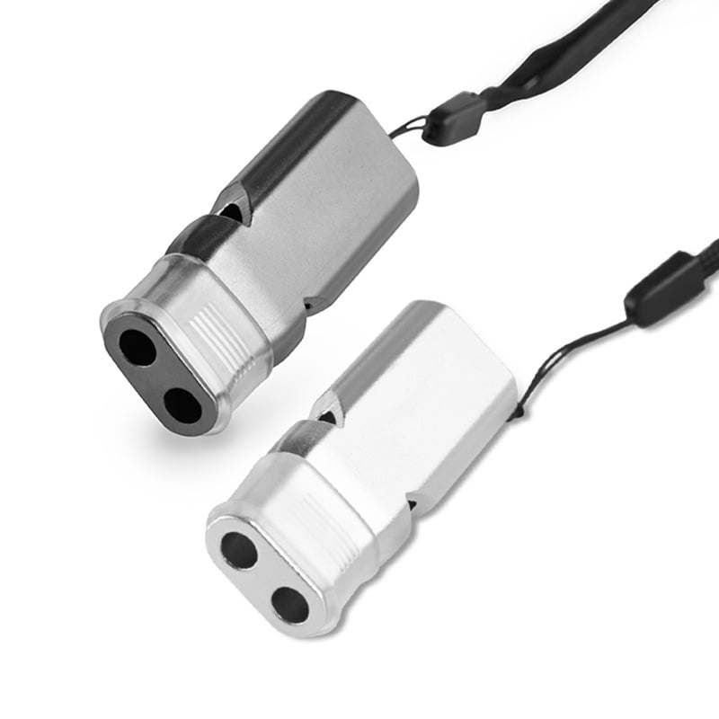 Pištaljka od aluminijske legure, dimenzija 59×21×11 mm, uz najlonsku privezicu za nošenje, za suce i sportove na otvorenom