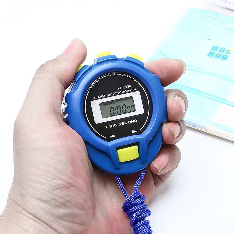 Elektronički štoper za mjerenje vremena s dvostrukim redom velikog zaslona, ABS kućište, vodootporan, funkcija pauze, mogućnost otisaka logotipa