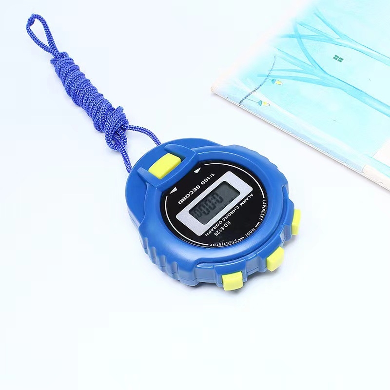 Elektronički štoper za mjerenje vremena s dvostrukim redom velikog zaslona, ABS kućište, vodootporan, funkcija pauze, mogućnost otisaka logotipa