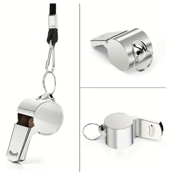 Fluiu arbitru din oțel inoxidabil, fluier sport cu buclă de prindere — Hui Feng, specificații: Regular; potrivit pentru alergare, cronometrare și pedometru