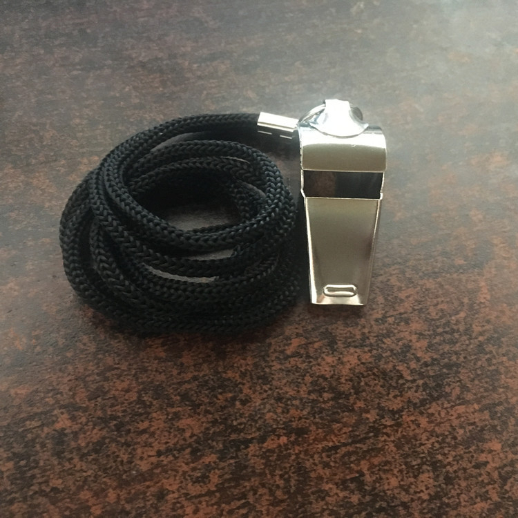 Piskaljka od nehrđajućeg čelika s užetom, sudijska i trenerska piskaljka, otisnuto logo