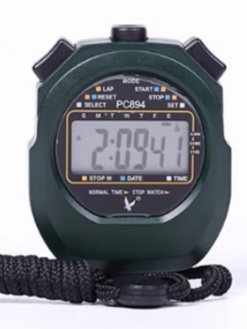 Tianfu PC894 elektronička štoperica, jednostruki red, 2-kanalna, vodootporna, s funkcijom pauze, za nogomet, košarku i odbojku