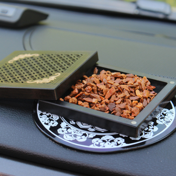 Διαχύτης αρωμάτων αυτοκινήτου από έβενο ξύλο, ζεν στυλ, με διάτρητο σχέδιο για κεντρική κονσόλα