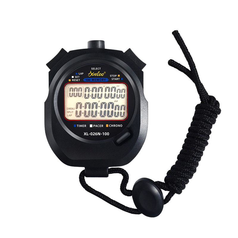 Xinlong elektronička štoperica - dvostruki red zaslona, ABS kućište, ručni mjerač vremena za atletiku i druge trkačke sportove