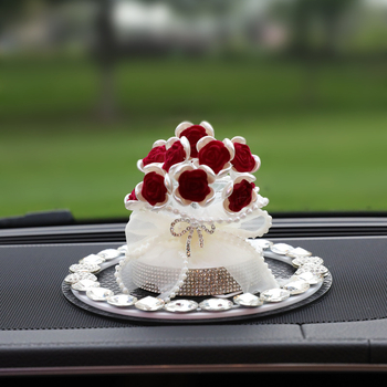 Διακόσμηση αυτοκινήτου με τεχνητό τριαντάφυλλο, διακοσμημένο με διαμάντια για άρωμα
