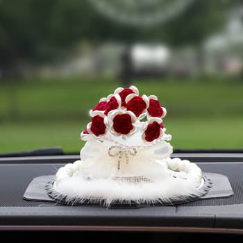 Διακόσμηση αυτοκινήτου με τεχνητό τριαντάφυλλο, διακοσμημένο με διαμάντια για άρωμα