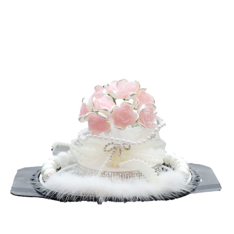 Διακόσμηση αυτοκινήτου με τεχνητό τριαντάφυλλο, διακοσμημένο με διαμάντια για άρωμα