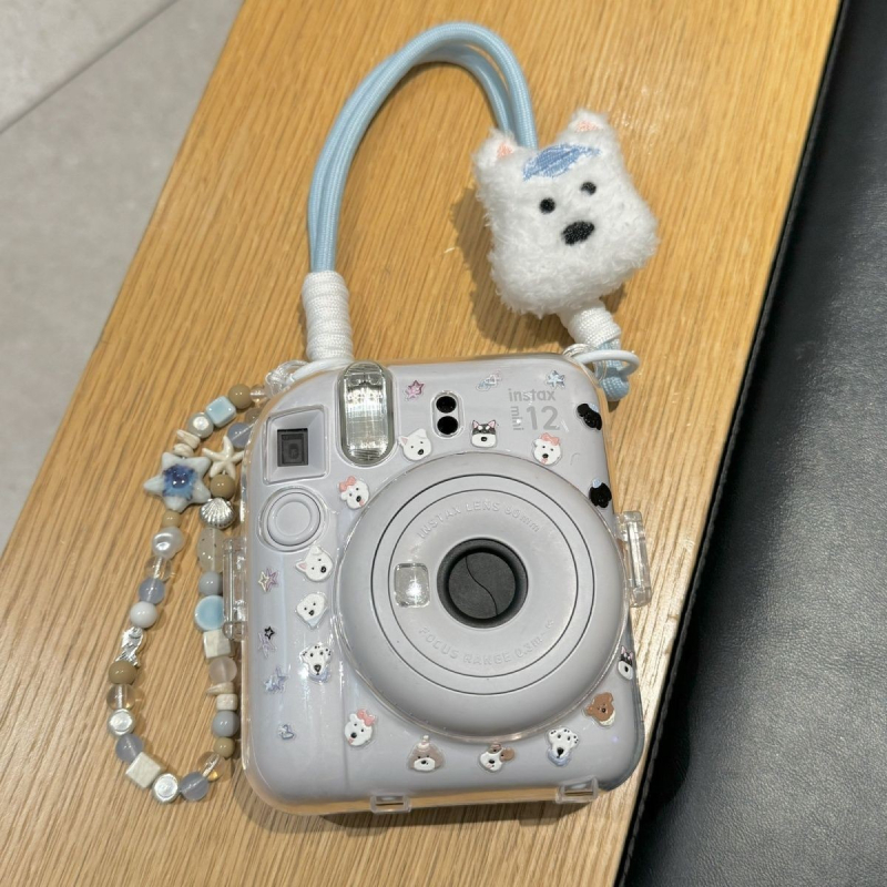 Mini12 prozirno kućište za Instax Crystal — tvrdi zaštitni kućište za kameru s lancem