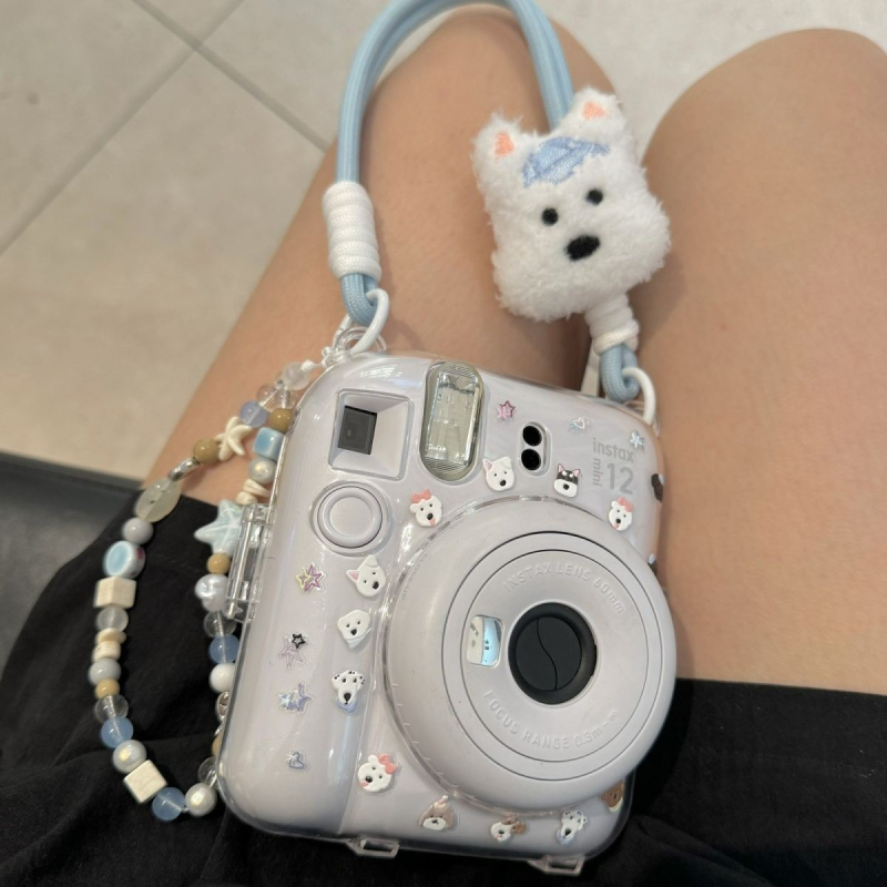 Mini12 prozirno kućište za Instax Crystal — tvrdi zaštitni kućište za kameru s lancem