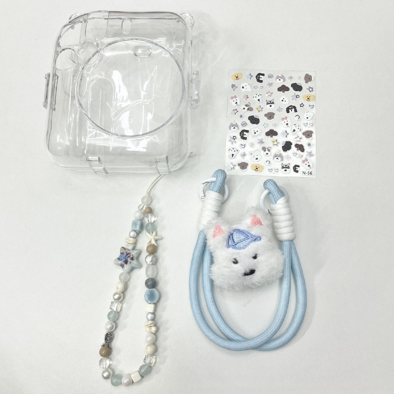 Mini12 prozirno kućište za Instax Crystal — tvrdi zaštitni kućište za kameru s lancem
