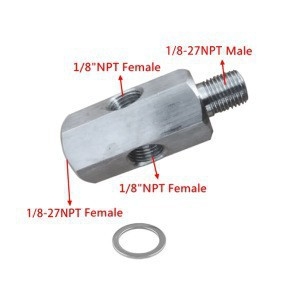 Nerđajući čelik turbokompresor adapter s bočnim priključkom, reduktor i konektor senzora tlaka ulja, 1/8NPT