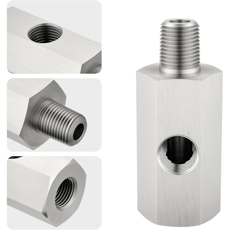 Nerđajući čelik turbokompresor adapter s bočnim priključkom, reduktor i konektor senzora tlaka ulja, 1/8NPT