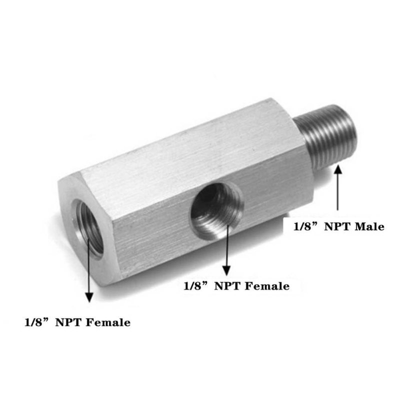 Nerđajući čelik turbokompresor adapter s bočnim priključkom, reduktor i konektor senzora tlaka ulja, 1/8NPT