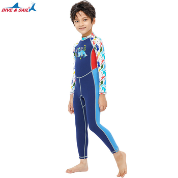 Dječji neoprenski jednodjelni wetsuit 2 mm, dugi rukavi, za ronjenje i plivanje, sve sezone