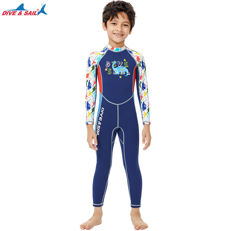 Dječji neoprenski jednodjelni wetsuit 2 mm, dugi rukavi, za ronjenje i plivanje, sve sezone