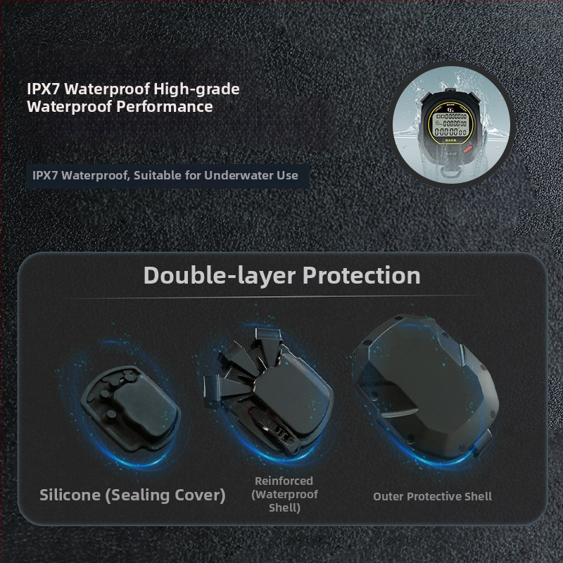 Yisheng elektronický časovač pre telesnú výchovu, vodotesný so zadržaním, trojradový displej, modely 810f (10 riadkov) / 8100f (100 kanálov)