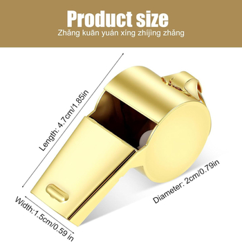 Piskalica od nehrđajućeg čelika za suce i navijače, prilagodba loga dostupna, uključuje kaiš za nošenje