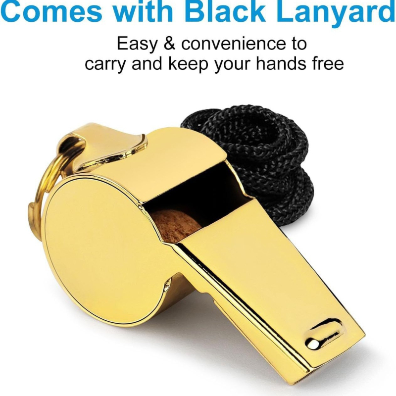 Piskalica od nehrđajućeg čelika za suce i navijače, prilagodba loga dostupna, uključuje kaiš za nošenje