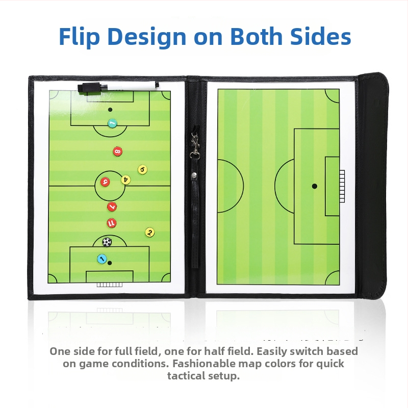 Futball taktikai tábla, összecsukható mágneses, PVC anyag, nyomtatott logó, licencelt magáncímke, csomag 30 db