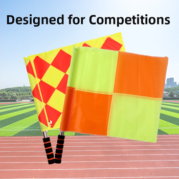 Štartovná vlajka pre atletiku - Tyč z nehrdzavejúcej ocele, Vlajka z látky, Rukoväť z peny, Model 5567, Možnosť súkromného značkovania