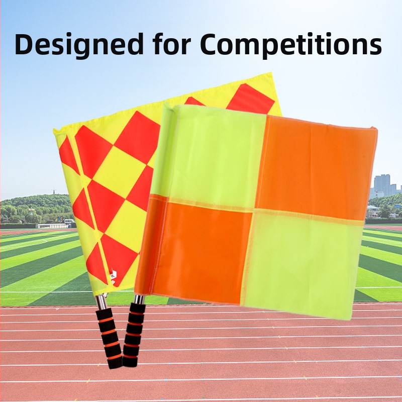 Štartovná vlajka pre atletiku - Tyč z nehrdzavejúcej ocele, Vlajka z látky, Rukoväť z peny, Model 5567, Možnosť súkromného značkovania