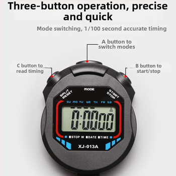 Elektronický stopky/timer s hliníkovým telom, vodotesný, pauza, protišmykový, pre beh
