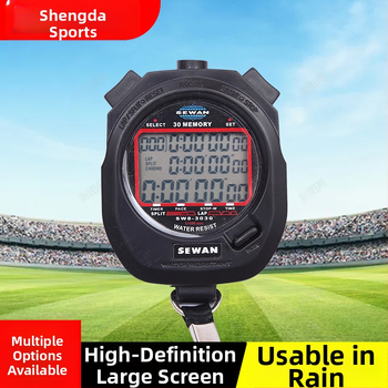 Elektronické stopky s ABS púzdrom, vodeodolné, pauza, protišmyková plocha, pamäť kôl 30/60/100, hmotnosť 60 g