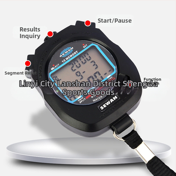 Elektronické stopky s ABS púzdrom, vodeodolné, pauza, protišmyková plocha, pamäť kôl 30/60/100, hmotnosť 60 g