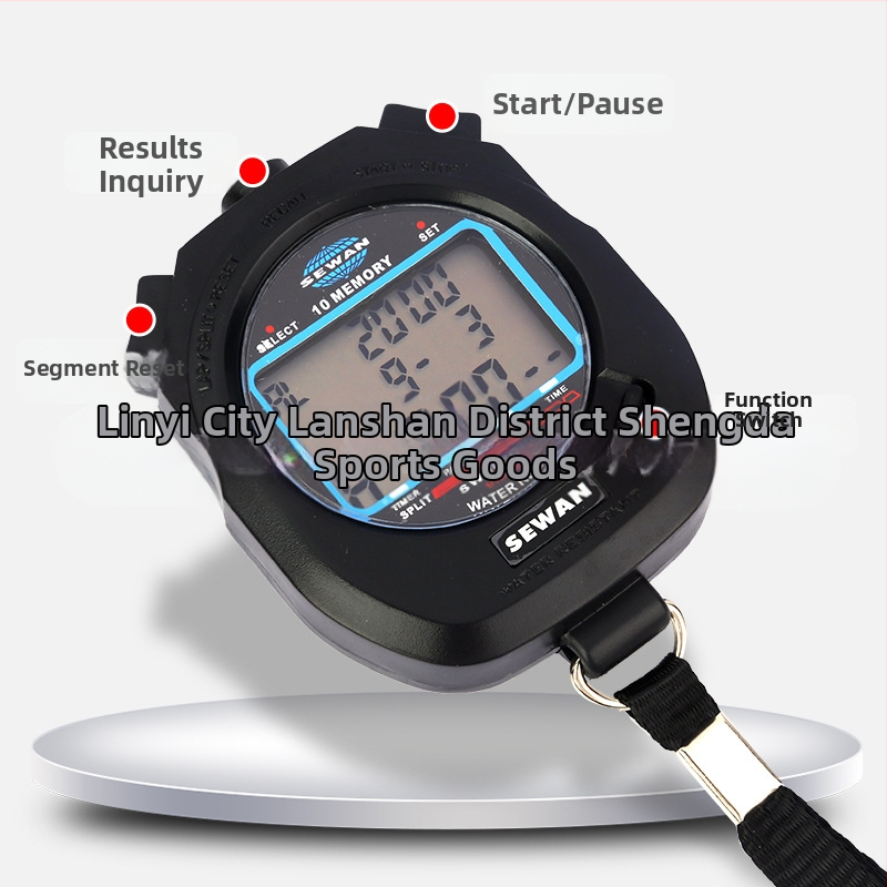 Elektronické stopky s ABS púzdrom, vodeodolné, pauza, protišmyková plocha, pamäť kôl 30/60/100, hmotnosť 60 g