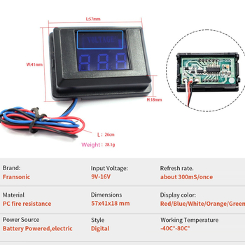 Digitalna glava voltmetra, model 0.36 AC-9-16V, točnost 0.1, promjer Ø57 mm, temperatura okoline -40 do 80°C