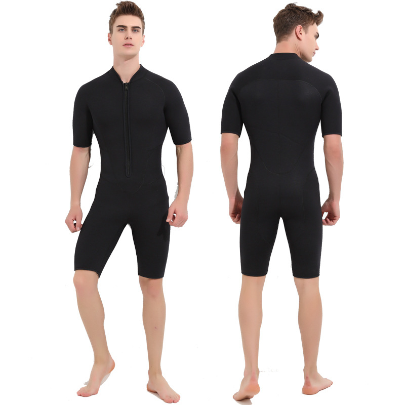 Sbart 3mm muški potapljački wetsuit s kratkim rukavima, topao, 90% gume i 10% najlona