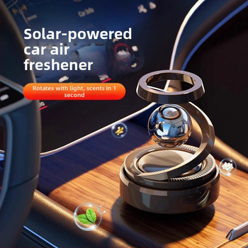 Automobilska aromaterapijska dekoracija s dvostrukim prstenom planetarnog oblika, solarno napajanje, viseći rotirajući držač za parfem