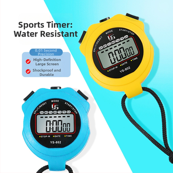 Yisheng Elektronické stopky – vodotesné, s pauzou, protišmykové ABS puzdro, jednoradový displej