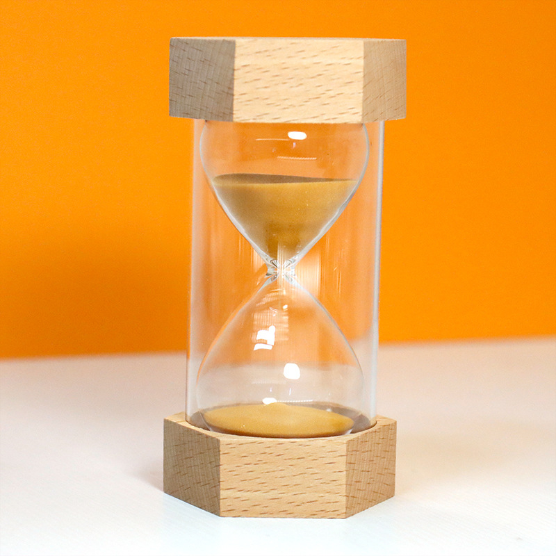 Šesterokutni drveni pješčani sat - ručno izrađeni stolni ukras za učenike i djecu, moderan minimalistički stil