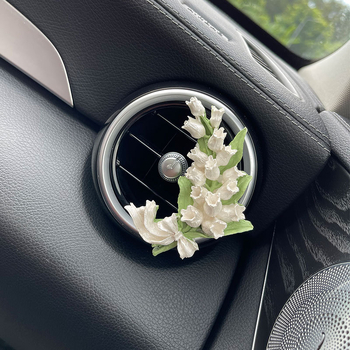 Auto aromaterapijski ukras s klipom za izlaz zraka, držač parfema od gipsa, Lily of the Valley, cvjetni miris