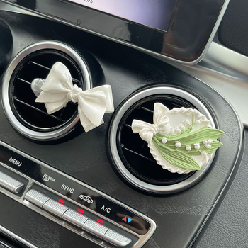 Auto aromaterapijski ukras s klipom za izlaz zraka, držač parfema od gipsa, Lily of the Valley, cvjetni miris