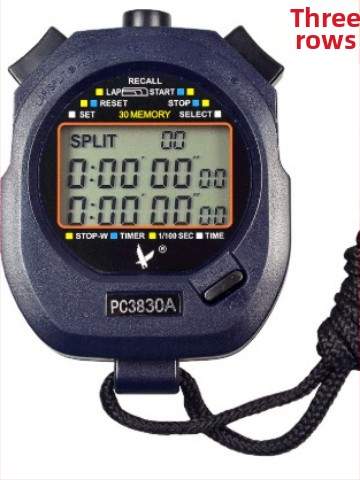 Elektronické stopky s funkciou pauzy, vodotesné ABS telo, 60 g, pre beh a atletiku