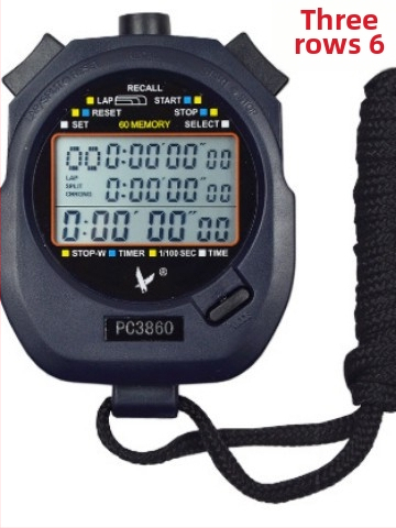 Elektronické stopky s funkciou pauzy, vodotesné ABS telo, 60 g, pre beh a atletiku