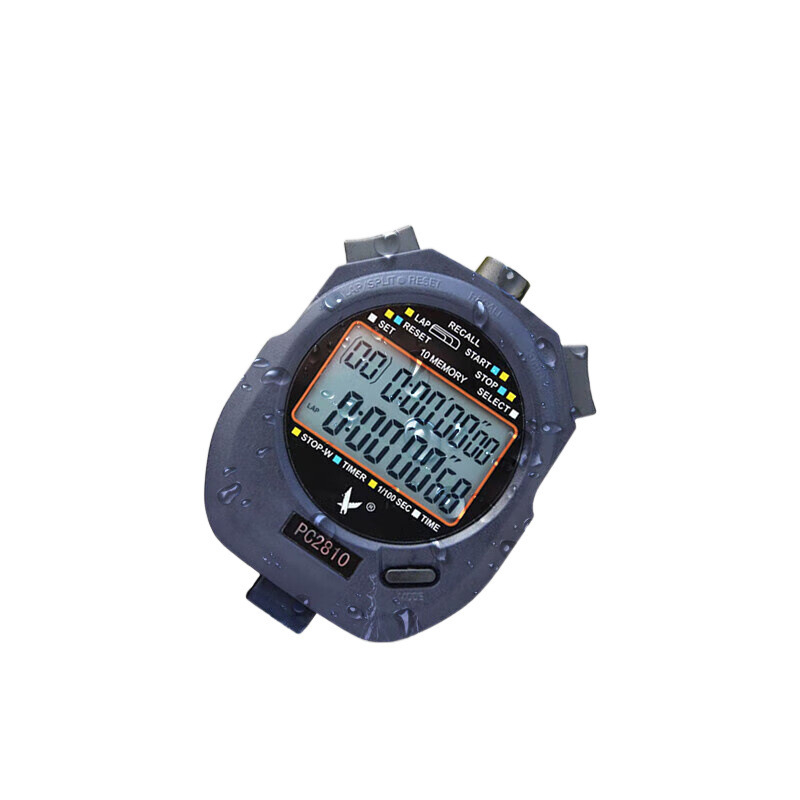 Višenamjenska štoperica s prikazom na 3 retka, mjerenje u segmenata 100/60/30/10/5, vodootporno ABS kućište, funkcija pauze, protuklizni dizajn; pogodna za trčanje, vožnju bicikla i loptarske sportove