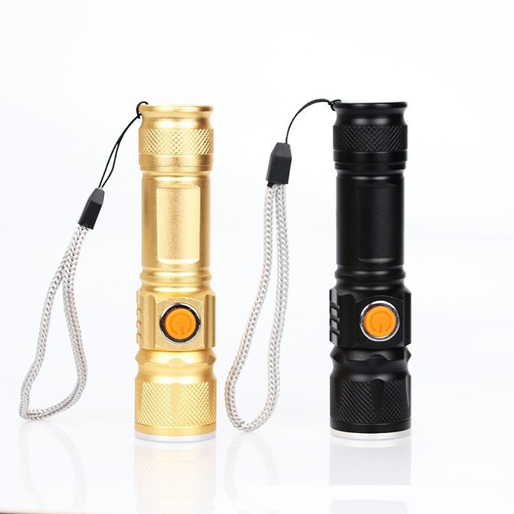 LED baterijska svjetiljka od aluminijske legure s USB punjenjem, mini zum, prenosna za kućnu i vanjsku upotrebu, 5W, 1000 mAh, LED svjetlo