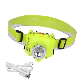 Búvár fejlámpa USB‑töltésű LED, ABS burkolat, hordozható