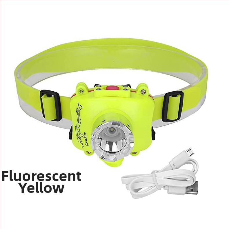 Potápačská čelovka USB nabíjateľná LED, ABS telo, prenosná